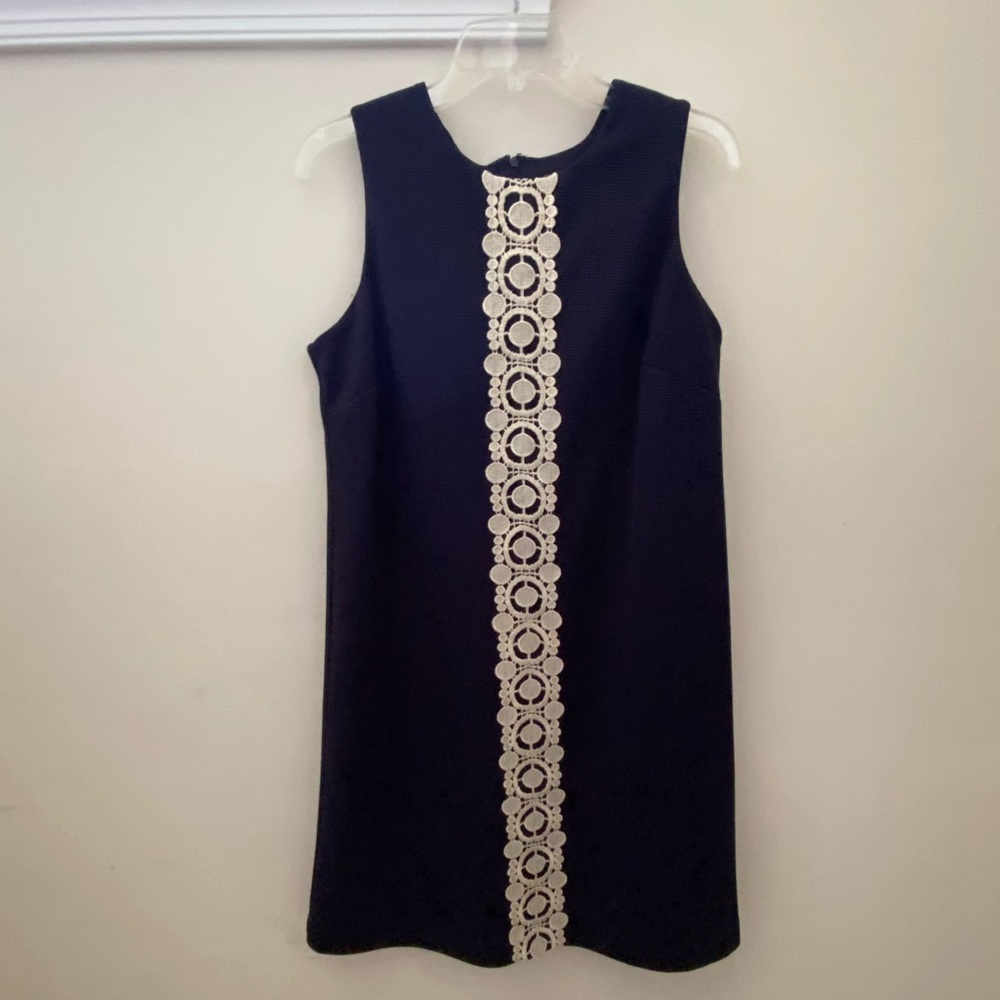 Jessica Simpson Navy and Gold Shift Dress